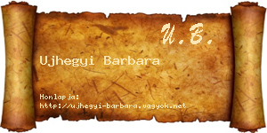 Ujhegyi Barbara névjegykártya